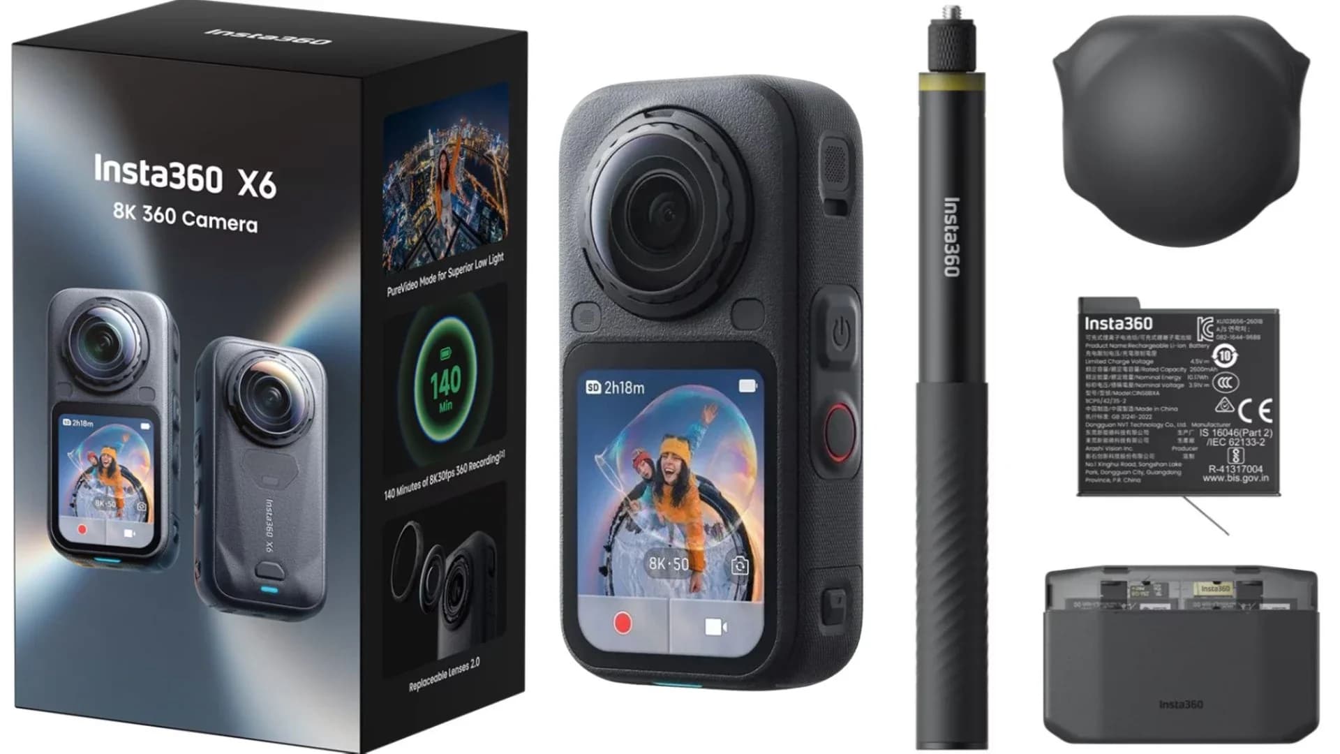 Insta 360 X6 Standard Bundle Midnight Black